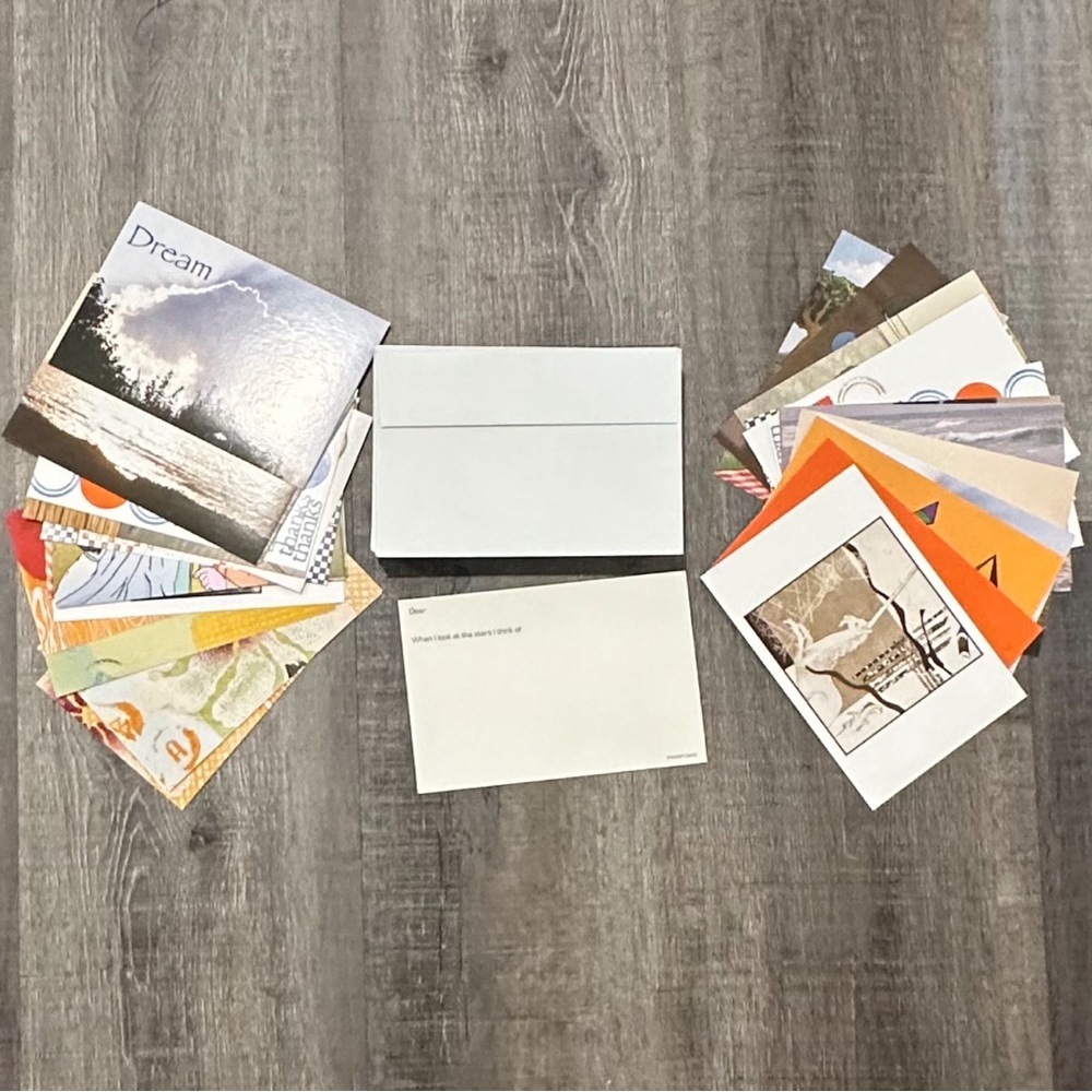 💞 New Pack of 34 Single Side Greeting Cards & Envelopes Stationery Set